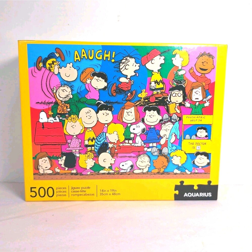 Complete Aquarius 500 Piece Peanuts Jigsaw Puzzle 14"x19" Snoopy Charlie Brown